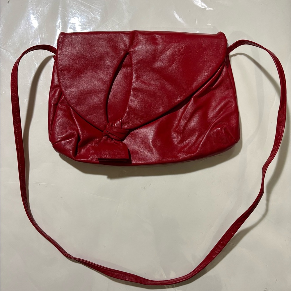 Vintage Red Leather Women's Bag